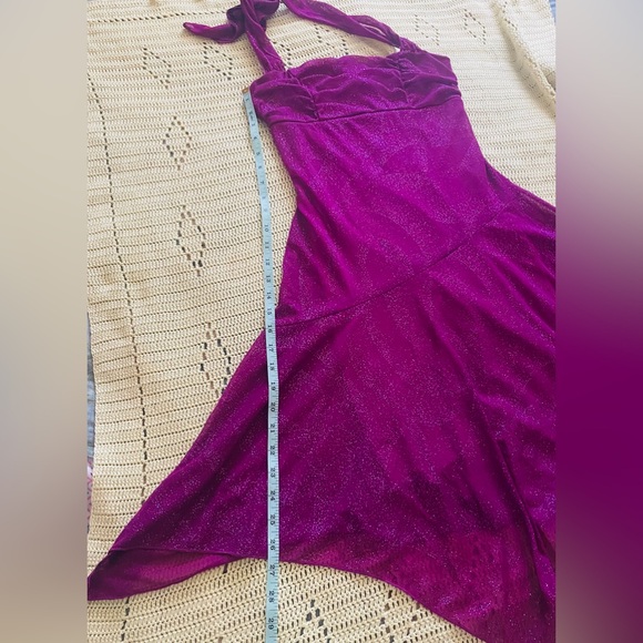 Speechless Sparkly Raspberry Dress Midi Cocktail Party Prom - Picture 10 of 11